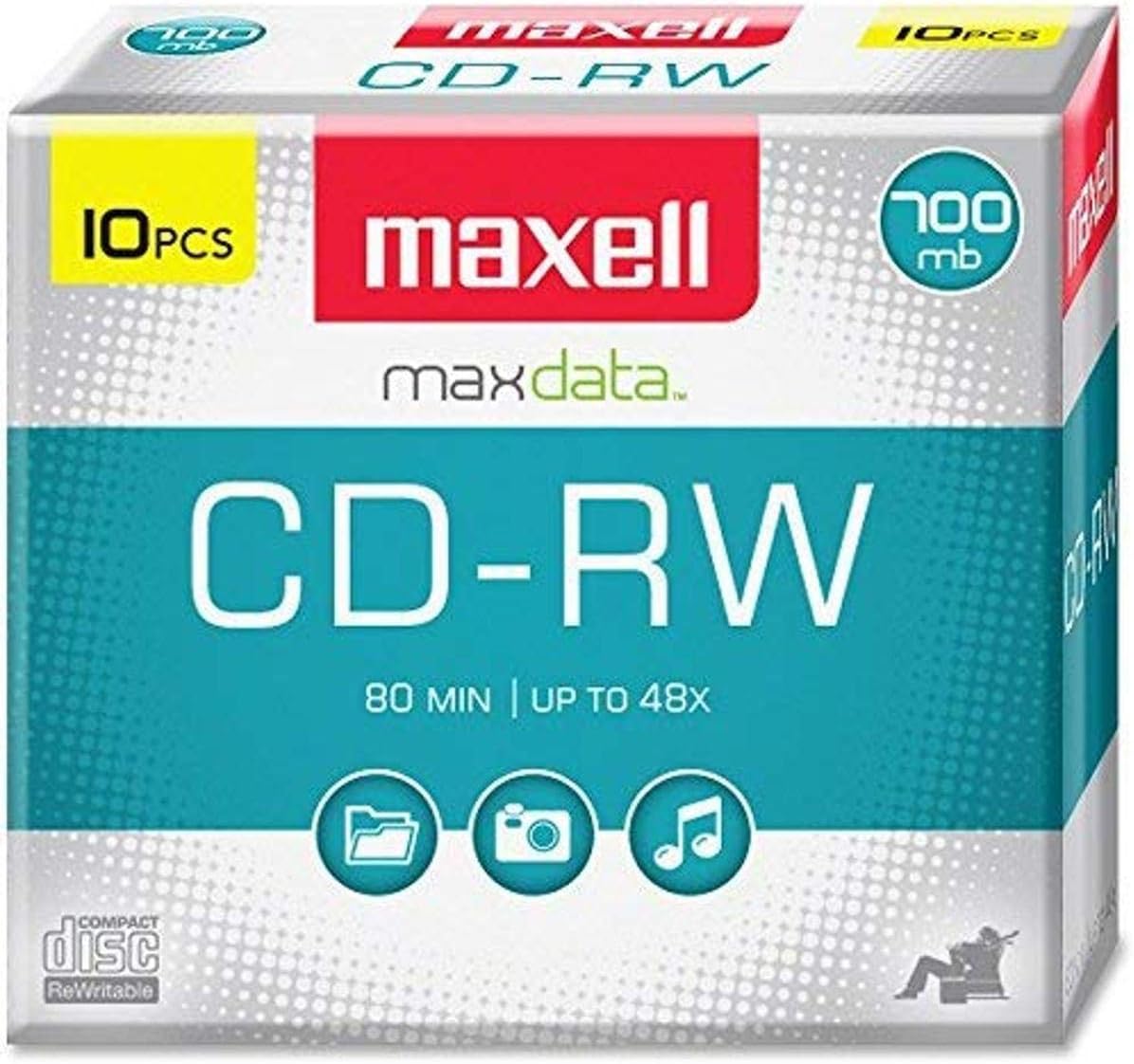 Maxell 10-Pack 700MB 80 Minute CDRW Case 630011