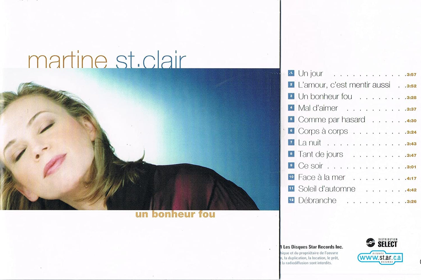 Un Bonheur Fou [Audio CD] St-Clair/ Martine