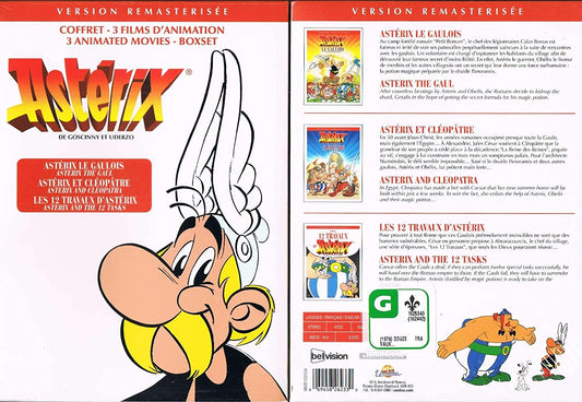 Asterix Coffret - 3 Films D'Animation - 3 Animated Movies Boxset / Asterix Le Gaulois Asterix et Cleopatre/ Les 12 Travaux D'Asterix / Asterix The Gaul/ Asterix and Cleopatra/ Asterix and the 12 Tasks. Languages: French & English. Zone 1 to 6 [DVD]