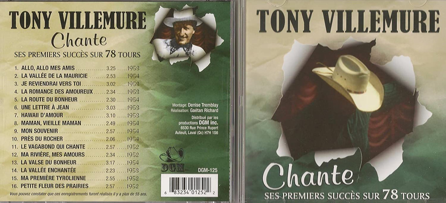 Tony Villemure Chante Ses Premiers Succes Sur 78 Tours (10 Titres Western/ DGM) [Audio CD] Tony Villemure