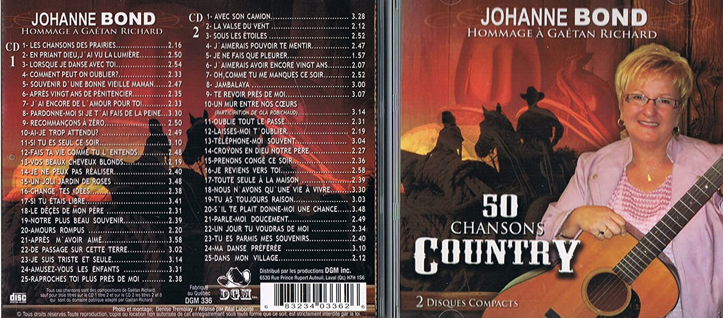 Johanne Bond - Hommage a Geatan Richard/ 50 Chansons Country (2 Disques) [Audio CD] Johanne Bond and Geatan Richard