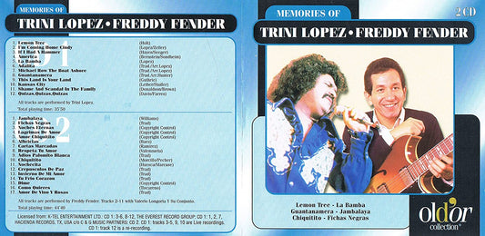 Memories of Trini Lopez & Freddy Fender 2CD [Audio CD] Trini Lopez & Freddy Fender