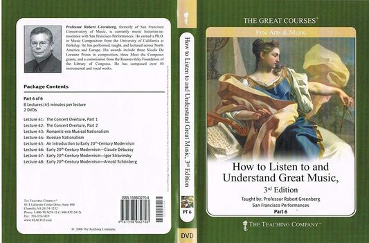 How to Listen to and Understand Great Music/ 3rd Edition (The Great Courses) By Professor Robert Greenberg (part 6 of 6) [DVD]