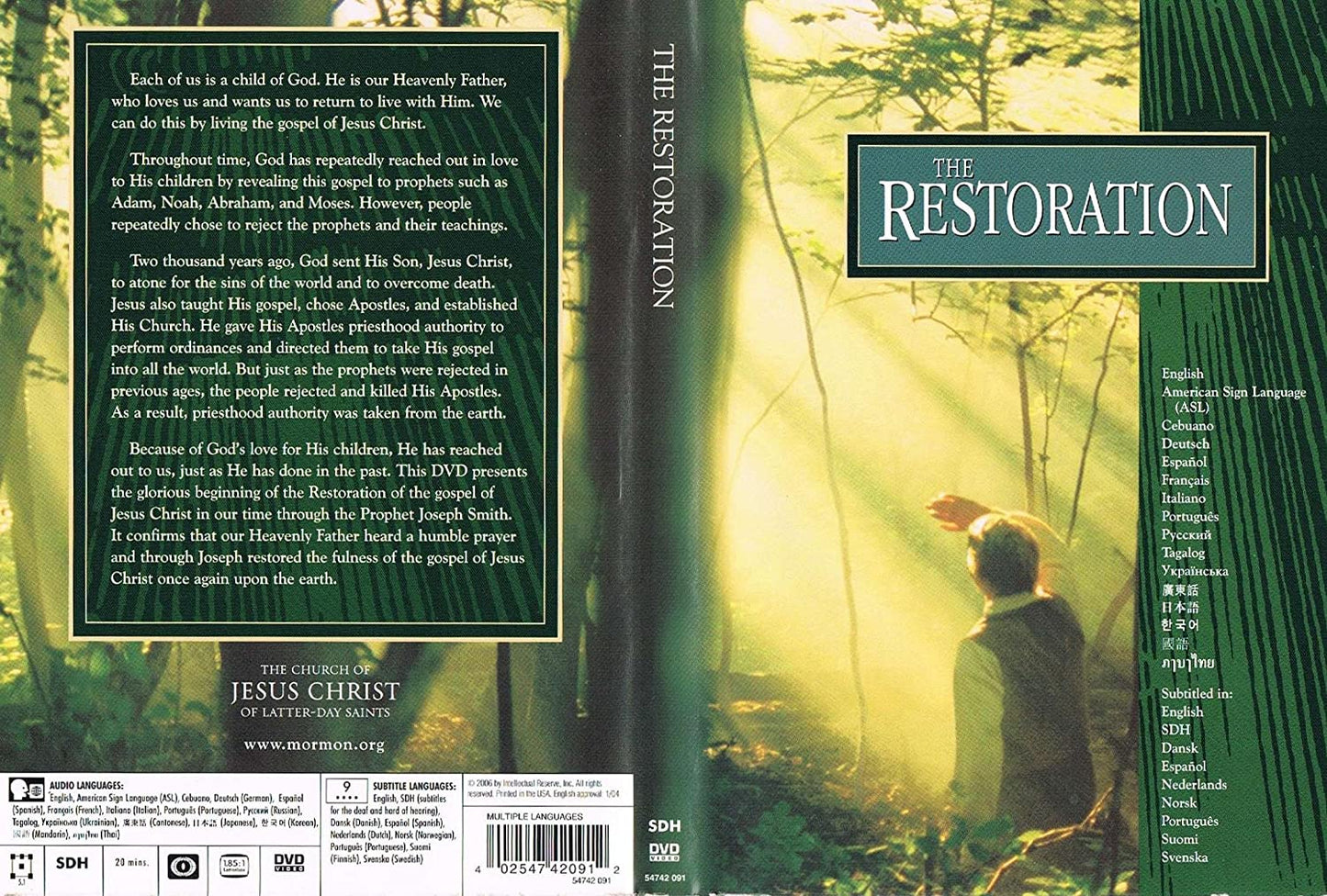 The Restration - The Church of Jesus Christ of Latter-Day Saints (Language: English/ French/ Spanish/ German/ Deutsch/ Italian/ Portuguese/ Russian/ Ukrainian / Cantonese/ Japanese/ Korean/ Mandarin/ Thai) [DVD] (Used - Very Good)