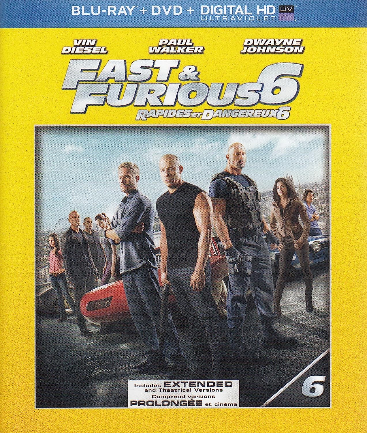 Fast & Furious 6 / Rapides et Dangereux 6 (Extended Edition) [Blu-ray + DVD + Ultraviolet] (Sous-titres français) [Blu-ray]
