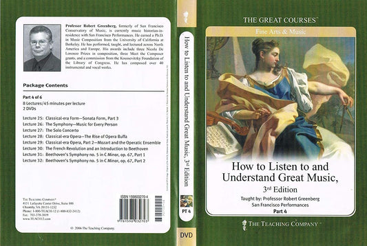 How to Listen to and Understand Great Music/ 3rd Edition (The Great Courses) By Professor Robert Greenberg (part 4 of 6) [DVD]
