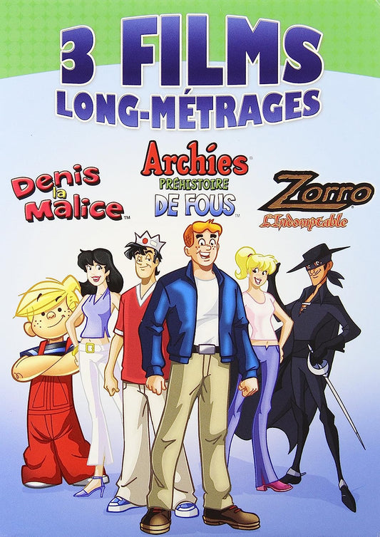 3 Films Long-Metrages en Francais Seulement (Denis La Malice, Zorro, Archie Préhistoire De Fous) [DVD]
