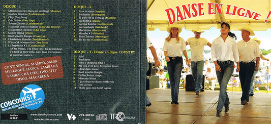 Danse En Ligne/ Continental/ Mambo/ Salsa/ Merengue/ Dance/ Lambada/ Samba/ Cha-Cha/ Two Step/ Disco/ Macarena - INCL: 3 DISC/ 33 Songs [Audio CD] Artistes Variés