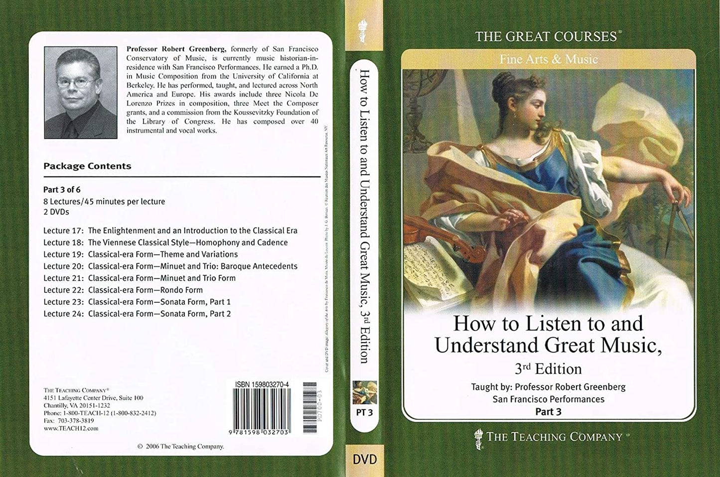 How to Listen to and Understand Great Music/ 3rd Edition (The Great Courses) By Professor Robert Greenberg (part 3 of 6) [DVD]