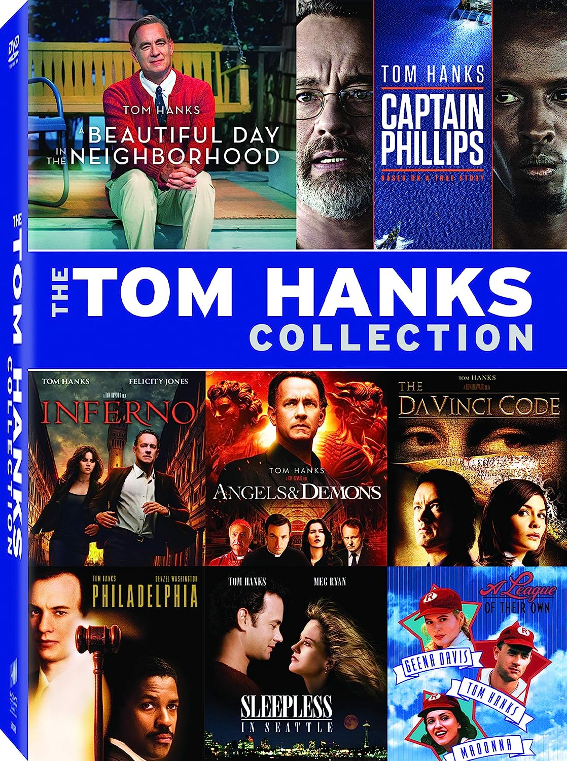 Tom Hanks Collection (angels and Demons / a Beautiful Day In the Neighborhood / Captain Phillips / Da Vinci Code / Inferno (2016) / a League of Their Own (1992) / Philadelphia / Sleepless In Seattle) (bilingual) [DVD]
