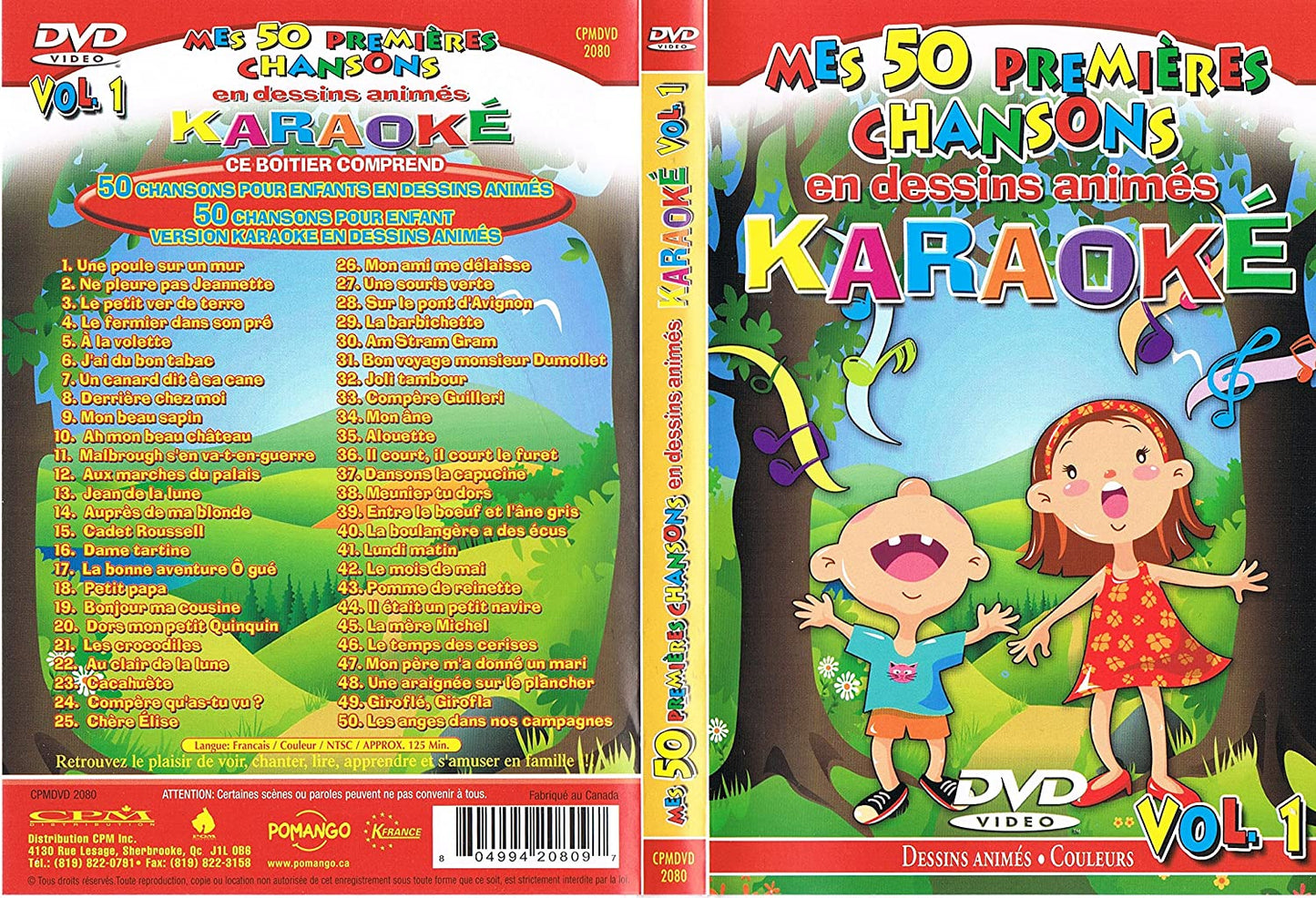 KARAOKE DVD - Mes 50 Premieres Chansons en Dessins Animés Vol 1 [DVD]