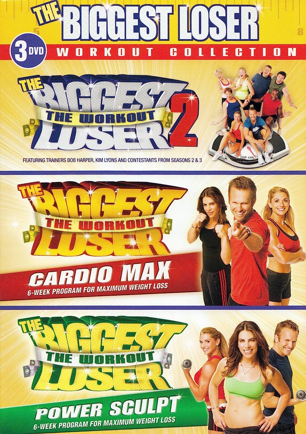 The Biggest Loser 3 DVD Workout Collection (Biggest Loser The Workout 2, Biggest Loser The Workout Cardio Max, Biggest Loser The Workout Power Sculpt) [DVD Like New]