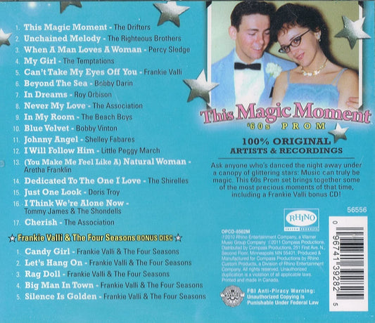 This Magic Moment - '60s Prom - All Original Artists & Recordings (5 Bonus Track of Frankie Valli & Four Seasons) [audioCD] Various Artists.