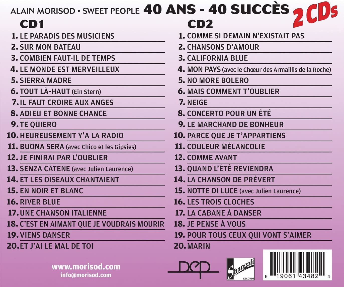 40 Ans - 40 Succes (2Cd) [Audio CD] Alain Morisod & Sweet People