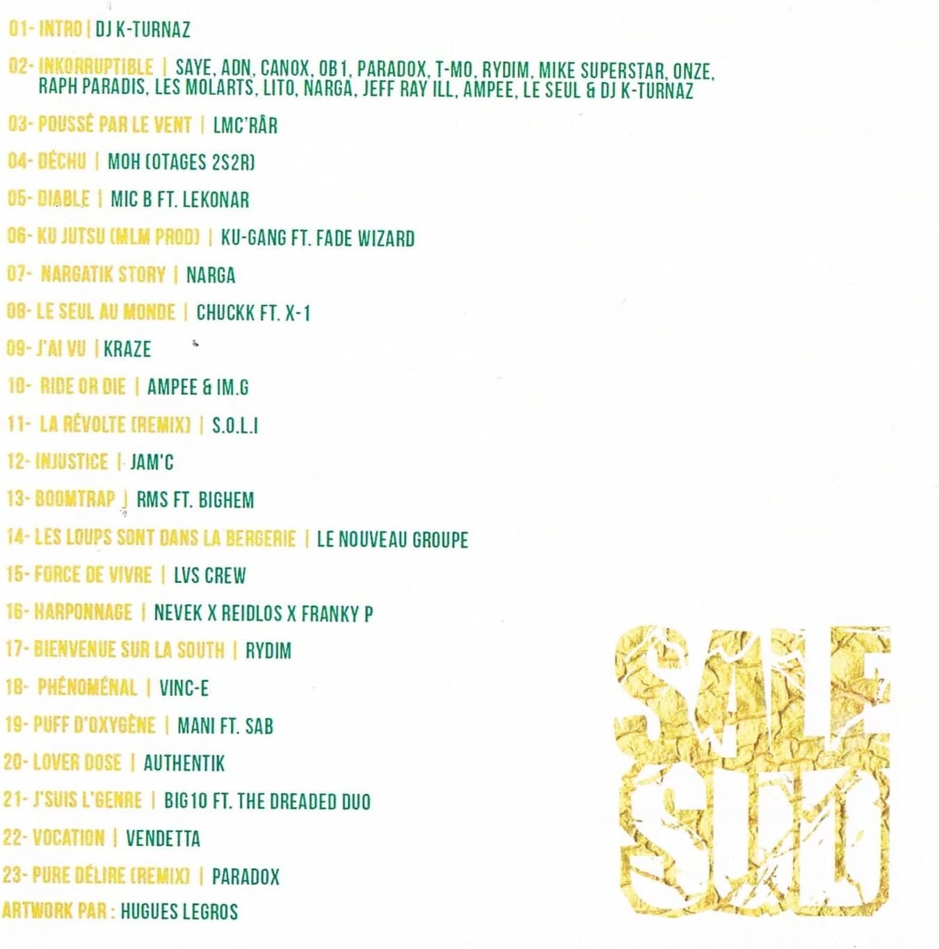 Sale Sud Présente Quebec South Side [audioCD] DJ K-Turnaz, LMC Rar, MOH, Mic B ft. Lekonar, Ku-Gang ft Fade & Plus...
