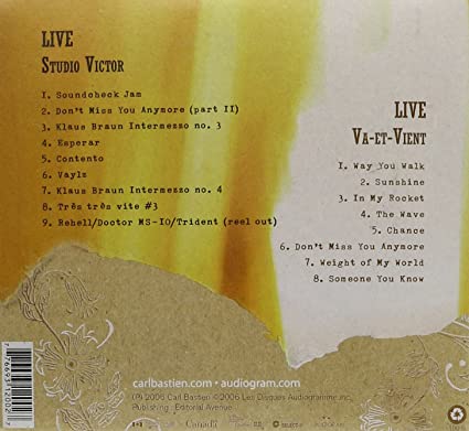 Live [Audio CD] Carl Bastien & The Stone County Players